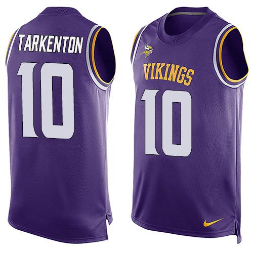  Vikings #10 Fran Tarkenton Purple Team Color Men's Stitched NFL Limited Tank Top Jersey